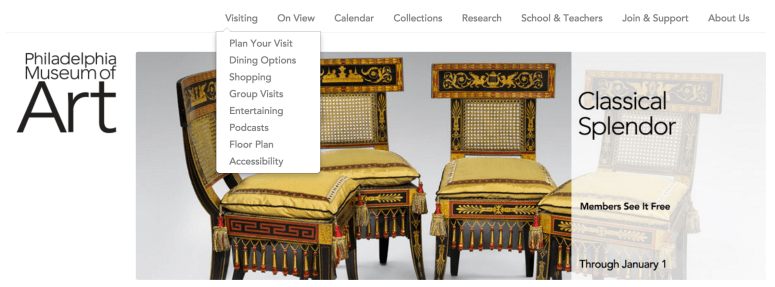 PMA Web Critique Homepage Slider:Menu