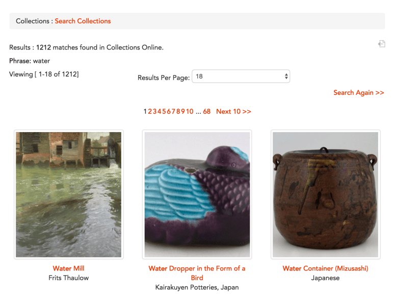 PMA Web Critique - Water Keyword Search